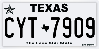 TX license plate CYT7909