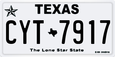 TX license plate CYT7917