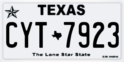 TX license plate CYT7923