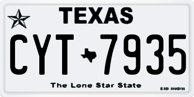 TX license plate CYT7935