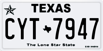 TX license plate CYT7947