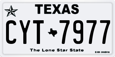 TX license plate CYT7977