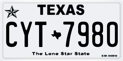 TX license plate CYT7980