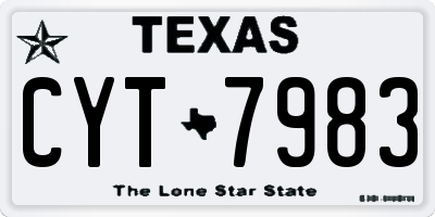 TX license plate CYT7983