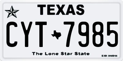 TX license plate CYT7985