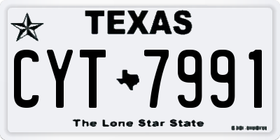 TX license plate CYT7991