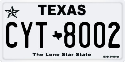TX license plate CYT8002