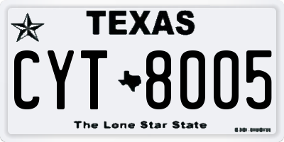 TX license plate CYT8005