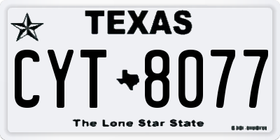 TX license plate CYT8077