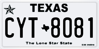 TX license plate CYT8081