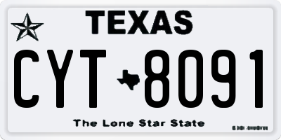 TX license plate CYT8091