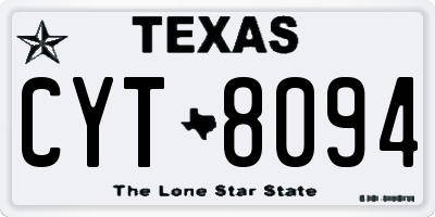 TX license plate CYT8094