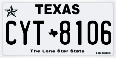 TX license plate CYT8106