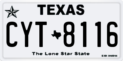 TX license plate CYT8116