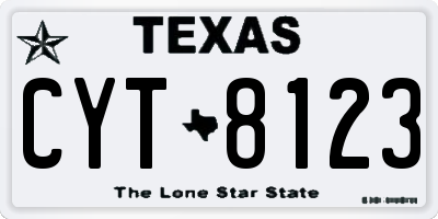 TX license plate CYT8123