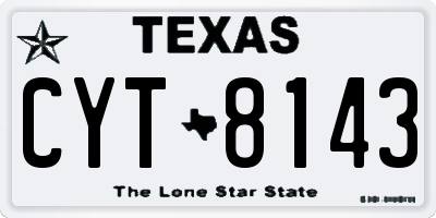 TX license plate CYT8143