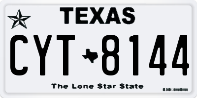 TX license plate CYT8144