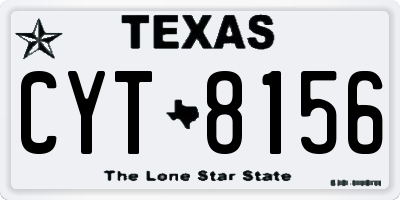 TX license plate CYT8156