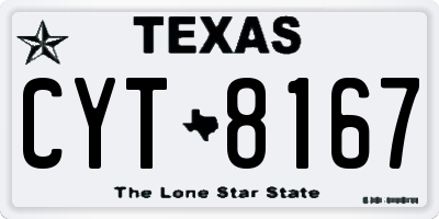 TX license plate CYT8167