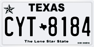 TX license plate CYT8184