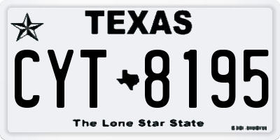 TX license plate CYT8195