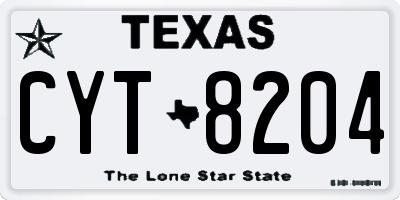 TX license plate CYT8204
