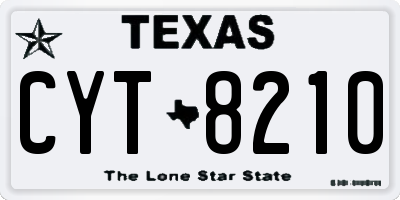 TX license plate CYT8210