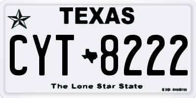 TX license plate CYT8222