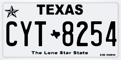 TX license plate CYT8254