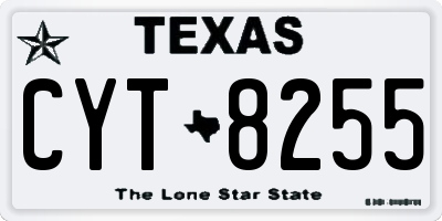 TX license plate CYT8255