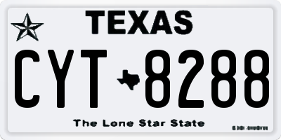 TX license plate CYT8288