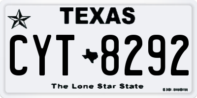 TX license plate CYT8292