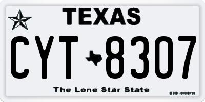 TX license plate CYT8307