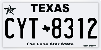 TX license plate CYT8312