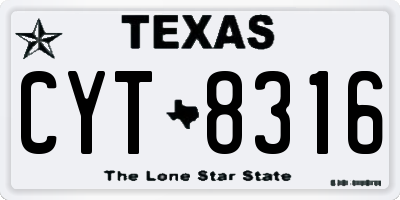 TX license plate CYT8316