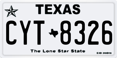 TX license plate CYT8326