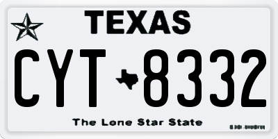 TX license plate CYT8332