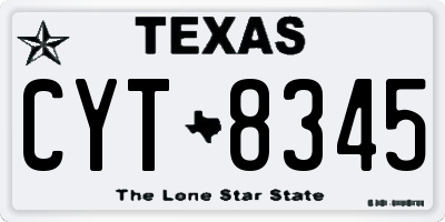 TX license plate CYT8345
