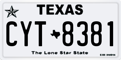 TX license plate CYT8381