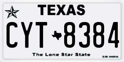 TX license plate CYT8384