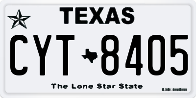 TX license plate CYT8405