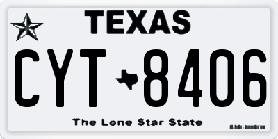 TX license plate CYT8406