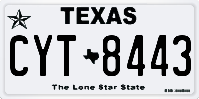 TX license plate CYT8443