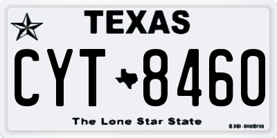 TX license plate CYT8460