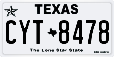 TX license plate CYT8478