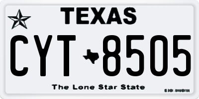 TX license plate CYT8505