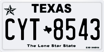 TX license plate CYT8543