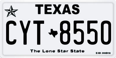 TX license plate CYT8550