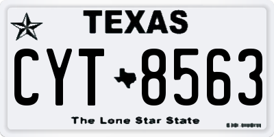 TX license plate CYT8563
