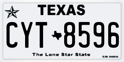 TX license plate CYT8596